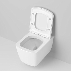 Ambassador Унитаз Kingston подвесной безободковый белый с сиденьем микролифт – фотография-4